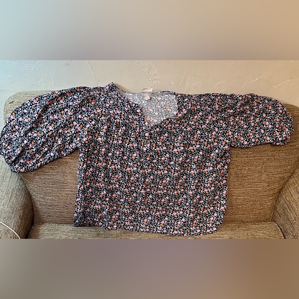 Knox Rose Black and White Dolman Sleeve Crop Blouse